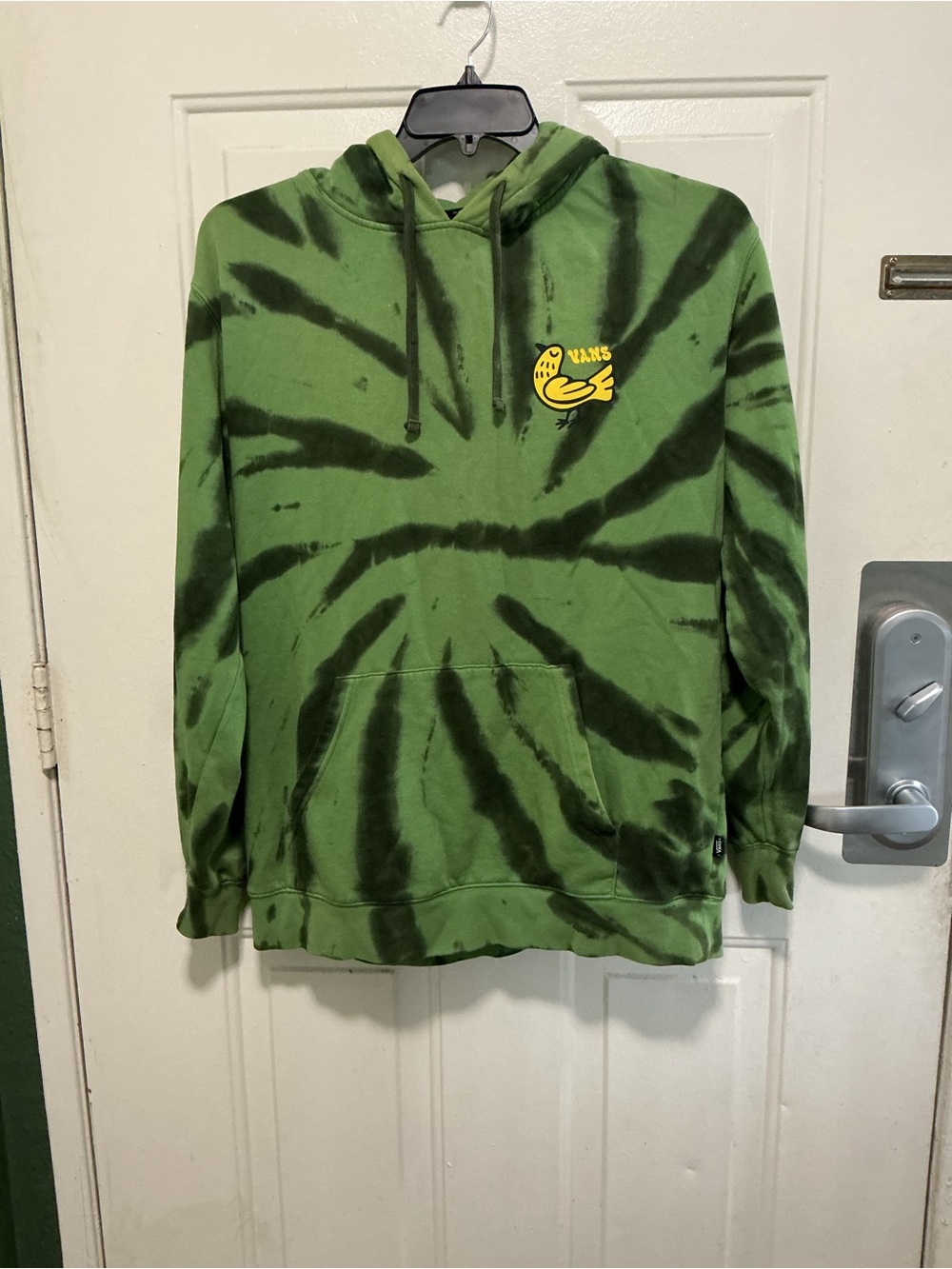 Vans Green Hoodie with Gray Drawstrings